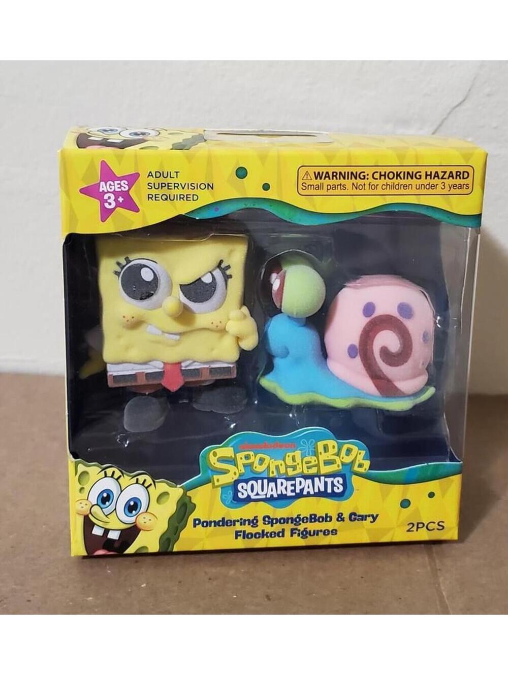 SpongeBob SquarePants Pondering SpongeBob & Gary Flocked Figures